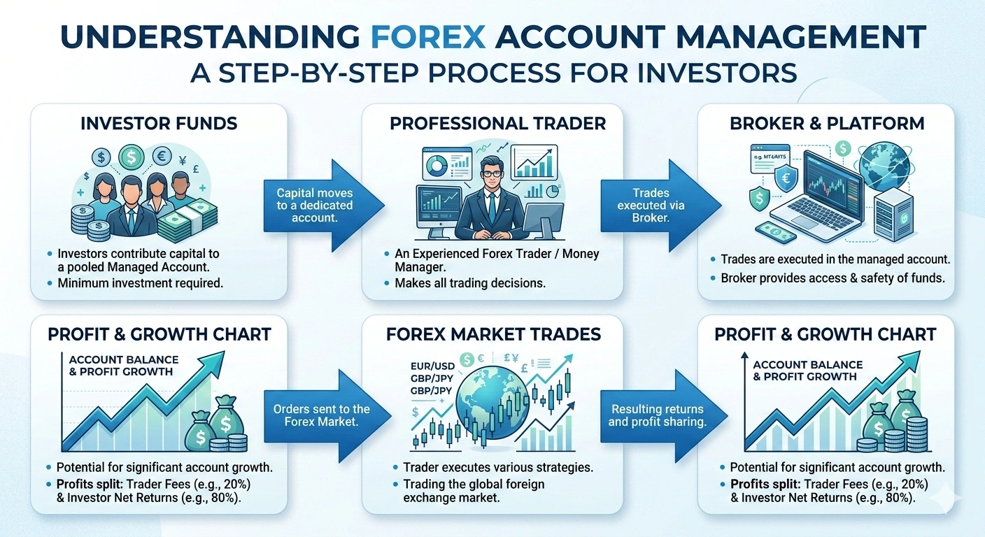 how forex account management works infographic